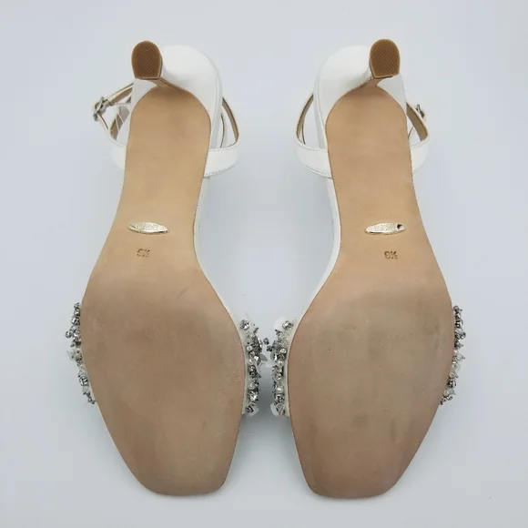 Badgley Mischka Telissa Kitten Heel Sandals, Soft White, Women's Size 9.5 - Picture 16 of 16